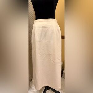 Savannah Vintage 100% Pure Wool Cream Pencil Skirt